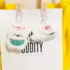 Colgante de Cerdo Cachorro Lindo de Moda Juguete Chirriante Muñeca de Felpa al por Mayor Encanto para Mochila Llavero
