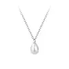 Collar Estilo Coreano Normcore de Plata de Ley S925 con Cuentas de Cristal y Perlas de Imitación Cadena para Clavícula Joyería Popular de Venta Transfronteriza Suministro Directo