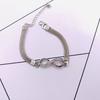 Pulsera Infinito Plateada de 8 Caracteres Pulsera Creativa de Diamante Simple Pulsera con Símbolo Infinito