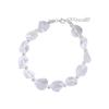Pulsera de cuentas irregulares de plata de ley 925 con cristales moteados para mujer, diseño sencillo hecho a mano, pulsera de cuentas a juego B3238