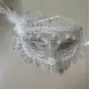 Nueva Máscara de Encaje de Mascarada de Halloween Perla Pluma Máscara Roja Media Cara Máscara de Princesa Máscara de Ojos