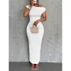 Nuevo Estilo Europeo y Americano Transfronterizo Comercio Exterior Lindo y Moderno Vestido Delgado de Una Sola Manga con Efecto Ondas de Agua para Mujer