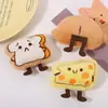 Pingente de Ovo Frito de Pelúcia Fofo Figura de Torrada com Queijo Desenho Animado Broche Chaveiro Acessórios Pingente para Mochila de Estudante