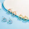Diseño Coreano Redondos Huecos Pendientes de Pedrería Súper Brillantes Moda Minimalista Pendientes Versátiles Joyería para Orejas de Moda Popular para Mujeres