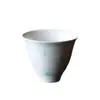 Taza de Té de Cerámica Blanca con Esmalte Verde Pintada a Mano y Estirada a Mano Inno-Guiyama, Taza de Degustación de Cerámica Creativa Hecha a Mano, Juego de Té de una Taza
