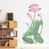 Nuevas pegatinas de pared LD94006 con diseño de libélula de loto y viento fresco, autoadhesivas, para dormitorio, pasillo y decoración del hogar