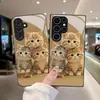 Adequado para capa de celular Samsung S26ULTRA com três gatinhos fofos, capa protetora S24, capa de vidro temperado A57, A07