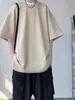 Venta Directa de Fábrica Tendencia Nuevo Estilo Artístico Moda Simple Verano Nuevo Manga Corta Textura Waffle Camiseta de Gama Alta para Hombre