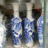 Ornamentos de Cerámica Jingdezhen Porcelana Azul y Blanca Pintada a Mano Bajo Esmalte Paisaje Colorido, Cien Pájaros y Fénix Jarrón Decorativo Regalo de Apertura