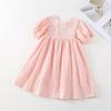 Vestido de Niña 2023 Verano Nuevo Vestido de Princesa de Manga Corta Dulce de Color Sólido para Niños Vestido de Tutú Estilístico de Bebé