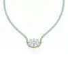 Collar de cuerda trenzada en colores macaron con engaste de múltiples puntas, con piedras cúbicas de zirconia ovaladas y cuadradas, un diseño simple y versátil para el uso diario, perfecto para mujeres jóvenes