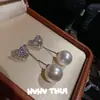 Joias Retrô Palácio Coração Pedra Preciosa Franja Brincos Nobre Halo Coração Brilhante Diamante Pérola Conjunto de Brincos