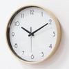 Reloj de Pared de Madera Estilo Japonés Reloj Moderno Simple Silencioso Redondo Dormitorio Sala de Estar Reloj de Cuarzo de 12 pulgadas Madera Maciza Madera Curvada Reloj