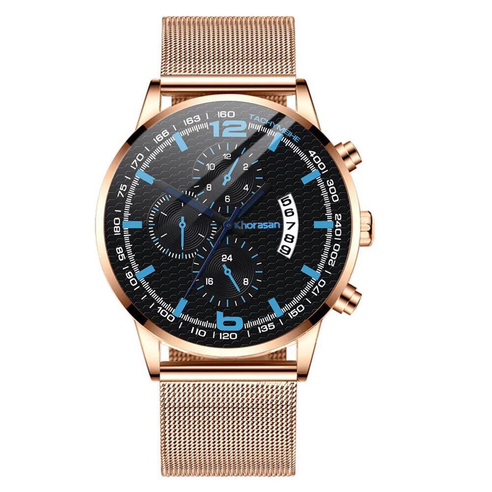 玫金网带玫金壳黑面蓝针