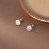Eloch Plata S925 Diamante Hueco Cara Sonriente Cuentas de Luz Aretes Estilo Coreano Fresco Sonriente Joyería para la Oreja M00504