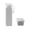 Garrafa de água esportiva, copo portátil de grande capacidade para atividades ao ar livre, copo de água quadrado de silicone dobrável, copo de água retrátil