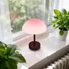 Lámpara de mesa con forma de hongo para cuidar los ojos, diseño creativo y minimalista, adecuada para salas de estar, dormitorios y mesitas de noche, creando un ambiente de atardecer y con una estética cremosa para iluminación decorativa