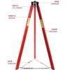 Soporte de polipasto eléctrico con trípode telescópico de 2-5T, soporte triangular de elevación, soporte de bloque de cadena