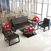 Conjunto de Sofá e Mesa de Centro para Escritório, Banco Simples de Ferro para Três Lugares, Banco Longo para Recepção, Sofá de Escritório