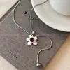 Collar Deslizante Floral Vintage Ojo de Tigre para Mujer, Estilo Nuevo, Sencillo y de Alta Gama, Cadena para Suéter Ajustable, Accesorio Elegante y Versátil