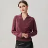 Suéter feminino de malha de cashmere com estampa floral, decote V cruzado no peito, elegante, acinturado, emagrecedor, de corte solto, quente, adequado como camada base