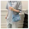 Bolso pequeño cuadrado de moda simple para mujer 2026, monedero y portateléfono multibolsillo, bolso cruzado de mezclilla bordado transfronterizo para mujer
