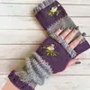 Guantes Personalizados para Otoño e Invierno, Guantes de Punto Cálidos y de Moda para Mujer, Moda Transfronteriza Guantes Bordados Patchwork Cálidos