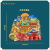Adesivos de Geladeira Magnéticos de Atrito Cultural Criativo de Madeira das Grutas Longmen em Luoyang, Henan - Marco Turístico Tridimensional - Cidade de Metal