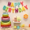 Set de Globos de Letras Feliz Cumpleaños Decoración de Escenario para Cumpleaños de Bebé de Un Año Pared de Fondo para Niños y Niñas
