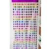 Novos Suprimentos para Decoração de Festa Cortina de Seda Chuvosa Twill Estrela Gradiente Macaron Cortina de Porta Estrela de Cinco Pontas Parede de Fundo