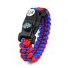 Pulsera de cuerda con paraguas de siete núcleos para acampar al aire libre, brújula, silbato de supervivencia, pulsera tejida, venta al por mayor