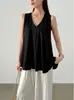 Camisa Chaleco Negro Irregular Estilo Coreano Verano 2025 Camisa Estilo Francés con un Diseño Único
