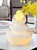 Fuente de Agua de Bola de Cristal con Bolas Giratorias, Adorno de Agua Corriente, Fuente de Agua Circulante Pequeña, Regalo de Inauguración de Lujo Ligero