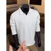 Novas camisas polo 2026 para homens e mulheres, estilo casual simples de alta qualidade, elegante e moderno, camisa versátil de manga comprida com colarinho