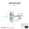 Brincos Rosqueados Modian Moissanite Prata Esterlina S925 Estilo Ins Coreano e Japonês Unissex Brincos para Cuidado Diário da Orelha