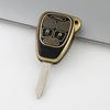 Modelo de 3 botones Adecuado para llave de coche recta Chrysler 300C Jeep Wrangler Funda con hebilla Borde dorado de TPU