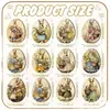 Discos de Madera para Graffiti DIY Adornos de Madera de Pascua Árbol Decorativo Vintage Adornos de Conejo Tallas de Madera con Forma de Huevo
