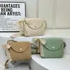 Playa Tendencia Distintivo 2024 Nuevo Verano Ins Tendencia Bufanda de Seda Paja Simple Ratán Hombro Cruzado Axila Bolso