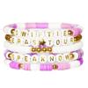 Amazon Nuevo Taylor Music 1989 Cerámica Blanda Letra Rosa Sol Sonriente Traje Pulsera SWIFTIE