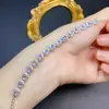 Pulsera de piedra lunar natural boutique cristal de luz de luna azul algodón micro luz azul fuerte plata 925 precisión 3*5