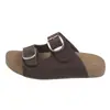 Sandálias Slip-On Retrô Estilo Birkenstock com Tiras Duplas para Mulheres, Novo Modelo Verão 2026, Sola Grossa, Antiderrapante, Sandálias Versáteis de Solado Macio