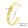 Pulsera Abierta de Acero de Titanio Transfronteriza para Mujer, Lujo Ligero de Gama Alta, Trébol de Cuatro Hojas, Hebilla de Acero Inoxidable, Pulsera Dorada de Amor