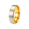 Anillo de Acero Inoxidable Más Vendido de Amazon, Anillo Delgado de Banda Fina de Lujo Ligero Dorado y Plateado con Incrustaciones de Diamantes, Anillos a Juego para Parejas Transfronterizos, Decoración de Joyería