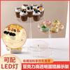Estante acrílico transparente para pastel transfronterizo desmontable redondo de varios niveles mesa de postres en stock soporte de exhibición emisor de luz LED