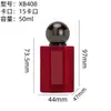 Frasco de Vidro para Perfume com Aveludado e Tampa de Bola Frasco de Vidro para Perfume Frasco Transparente com Borrifador Tampa de Perfume com Aveludado em Liga de Zinco