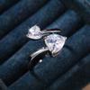 Conjunto de tres piezas de collar, pendientes y anillo con microincrustaciones de corazón y circonitas de amor, comercio electrónico transfronterizo de Cao Shi