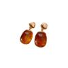 Pendientes Geométricos de Corazón de Amor de Lujo Ligero Maillard de Otoño e Invierno Pendientes Retro Nicho de Sentido de Alta Gama Pendientes Elegantes de Lujo Ligero Europeo y Americano