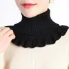 Bufanda de Cuello Alto Estilo Coreano para Mujer, Calentador de Cuello Chal de Invierno Cálido y de Alta Gama, Calentador de Cuello de Punto Nuevo de Color Sólido Versátil