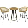 Sillas de Ratán, Mesas y Sillas para Patio Exterior, Sillas de Barra para Tienda de Té de Leche, Taburetes de Barra, Sillas Altas de Ratán, Sillas de Comedor, Sillas de Barra para Terraza