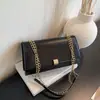 Bolsa feminina minimalista transfronteiriça 2026 nova popular corrente pequena quadrada estilo coreano moderna texturizada versátil de ombro transversal